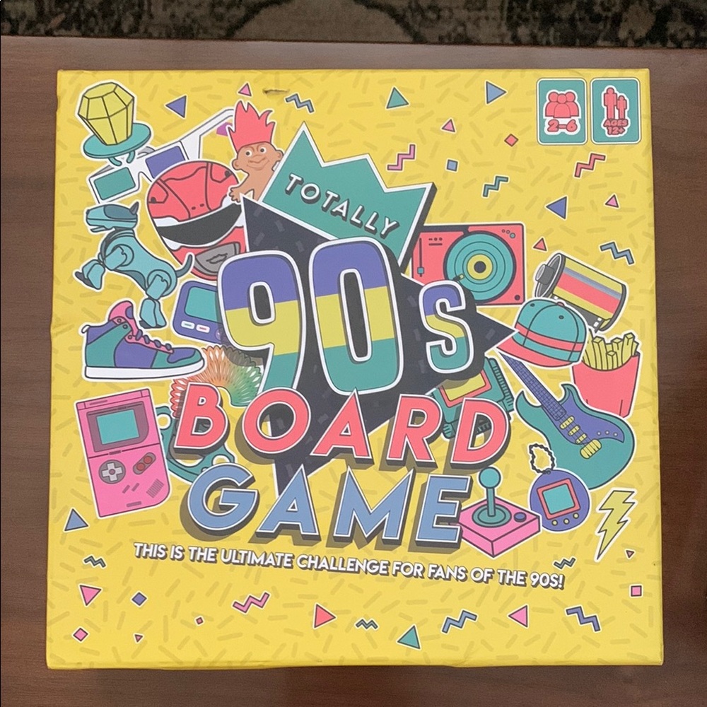Totally 90s Board Game - Yellow Retro Party Game